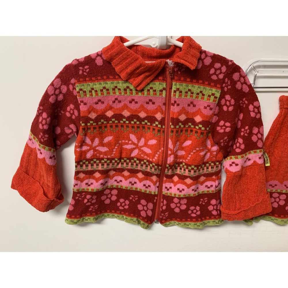 Vtg Irene Clayeux France Knit Pleated Red Tennis Skirt Set Toddler 3 - Picture 2 of 14
